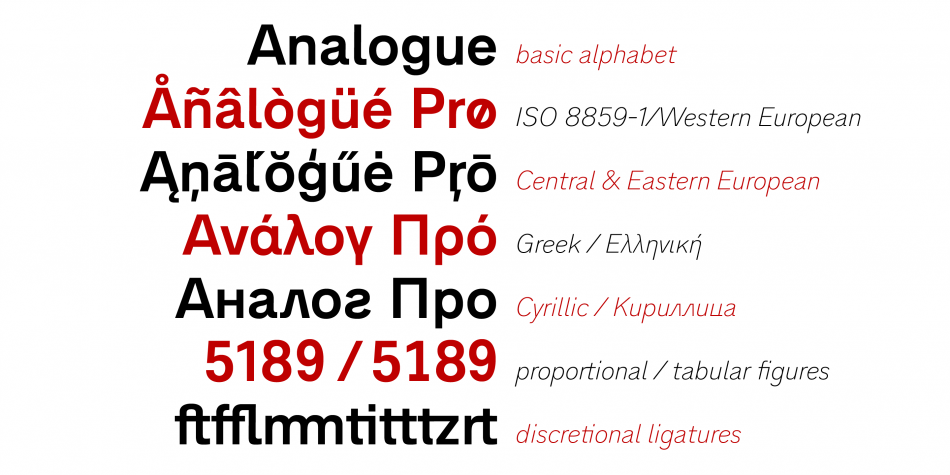 Analogue Pro 86 Light Font preview